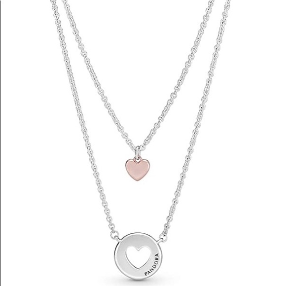 Pandora Two Hearts Layered Necklace 